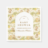 Watercolor Safari Animals Baby Shower Serviette (Vorderseite)