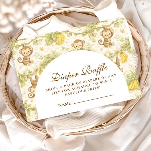 Watercolor Safari Animals Diapper Raffle Begleitkarte