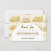 Watercolor Safari Animals First Birthday Dankeskarte (Vorderseite)