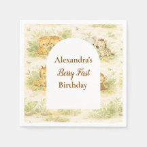 Watercolor Safari Animals First Birthday