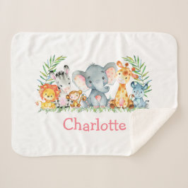 Watercolor Safari Baby Animals Elephant Sherpadecke