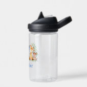 Watercolor Safari Jungle Baby Animals Blue Name Trinkflasche (Links)