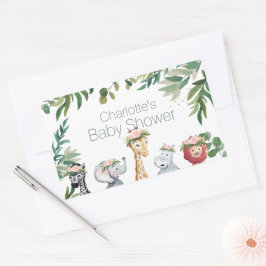 Watercolor Safari Jungle Babydusche Aufkleber