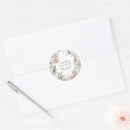 Watercolor-Safari-Tiere Baby Shower Runder Aufkleber