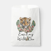 Watercolor Safari Wild One Baby Tiger Cub Geburtst Geschenktütchen (Vorderseite)