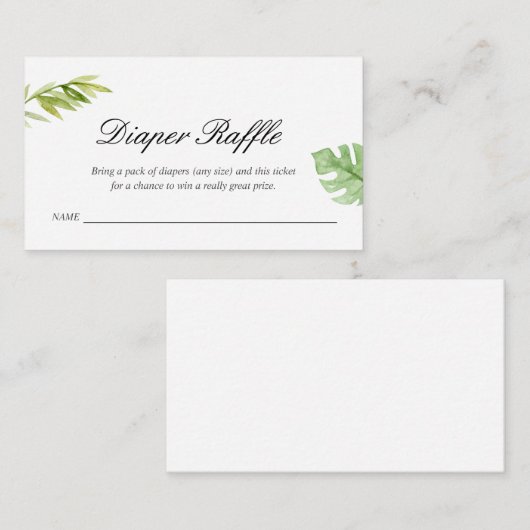 Watercolor Safari | Windelwanne für Babydusche Begleitkarte (Vorne/Hinten)