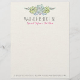 Watercolor-saftiges Shabby Chic-Bohemisches Blumen Briefbogen