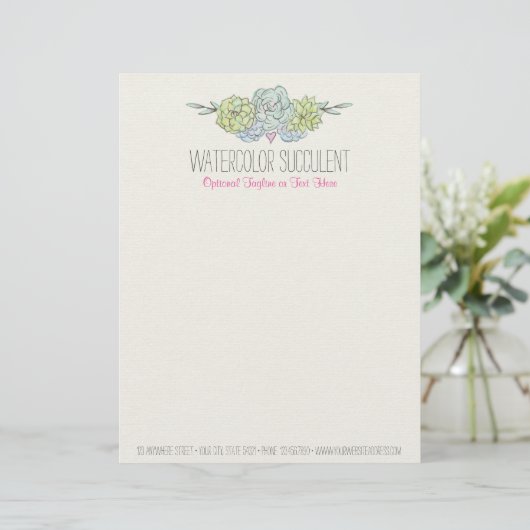 Watercolor-saftiges Shabby Chic-Bohemisches Blumen Briefbogen (Stehend Vorderseite)