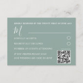 Watercolor Sage Green Eucalyptus Wedding RSVP Begleitkarte (Rückseite)