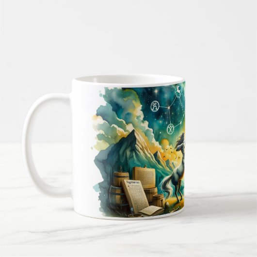 Watercolor Sagittarius Kaffeetasse (Links)