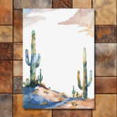 Watercolor Saguaro Cactus Desert Wedding Einladung