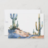 Watercolor Saguaro Cactus Desert Wedding RSVP Karte (Rückseite)