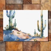 Watercolor Saguaro Cactus Desert Wedding RSVP Karte