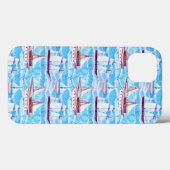 Watercolor Sailing Ships Pattern Case-Mate iPhone Hülle (Rückseite (Horizontal))