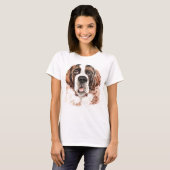 Watercolor Saint Bernard T-Shirt (Vorne ganz)