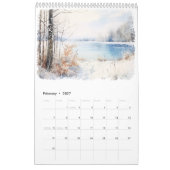 Watercolor Saisonaler Rundgang Berggipfel Kalender (Feb 2027)