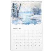 Watercolor Saisonaler Rundgang Berggipfel Kalender (Jan 2027)
