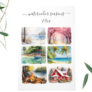 Watercolor Saisonaler Rundgang Berggipfel Kalender