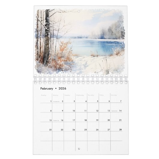 Watercolor Saisonkalender Kalender (Feb 2026)