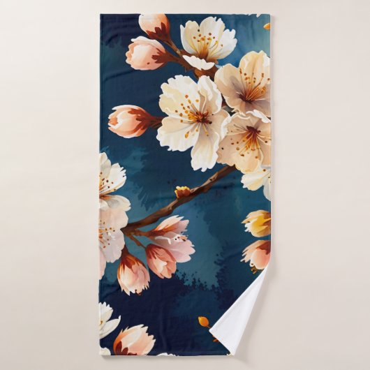 Watercolor Sakura Dreams Badhandtuch Set (Badehandtuch)