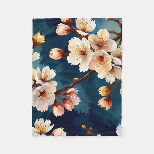 Watercolor Sakura Dreams Fleecedecke (Vorderseite)