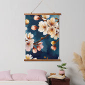Watercolor Sakura Dreams Wandteppich Mit Holzrahmen (Schlafzimmer)