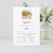 Watercolor San Miguel de Allende Wedding RSVP Card Einladung (Stehend Vorderseite)