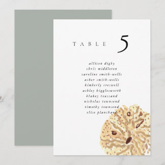 Watercolor Sand Dollar 5x7" Wedding Seat Chart