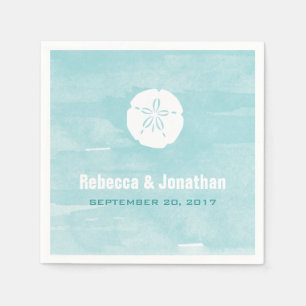 Watercolor-Sand-Dollar-Empfangs-Servietten Serviette