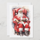 Watercolor Santa African American Feiertagskarte (Vorderseite)