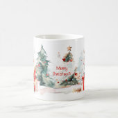 Watercolor Santa and Reindeer Mug Kaffeetasse (Mittel)