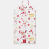 Watercolor Santa Christmas Cocktail Party Geschenkanhänger (Rückseite)