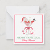 Watercolor Santa Christmas Cocktail Party Mitteilungskarte (Vorderseite)