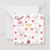 Watercolor Santa Christmas Cocktail Party Mitteilungskarte (Rückseite)