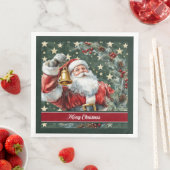 Watercolor Santa Claus Monogram Party Napkins Serviette (Beispiel)