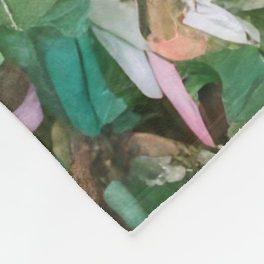 Watercolor Santa Claus Pink Green Gips Fleecedecke (Ecke)