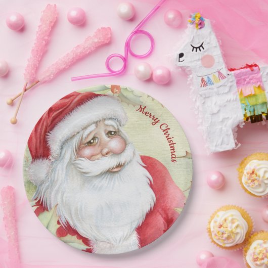 Watercolor Santa Clause Pappteller (Party)