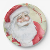 Watercolor Santa Clause Pappteller (Vorderseite)