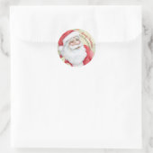 Watercolor Santa Clause Runder Aufkleber (Tasche)