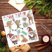 Watercolor Santa  Elves Christmas Custom Cut Aufkleber
