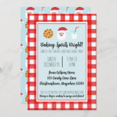 Watercolor Santa Milk und Cookie Swap Einladung (Vorne/Hinten)