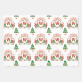 Watercolor Santa Monogram Wappen Weihnachten Geschenkpapier Set (Vorderseite)