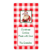 Watercolor Santa Red Check Christmas COOKIES (Vorne)