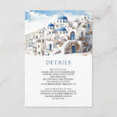 Watercolor Santorini Greece Wedding Details Begleitkarte (Vorderseite)