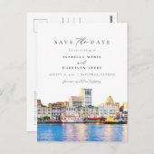 Watercolor Savannah Georgia Skyline Zielort Postkarte (Vorne/Hinten)