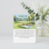 Watercolor Scenic Golf Theme 80th Birthday Flat Dankeskarte (Stehend Vorderseite)