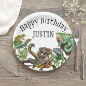 Watercolor Schlange Birthday Reptile Pappteller
