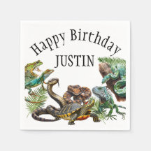 Watercolor Schlange Birthday Reptile