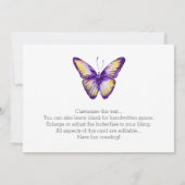 Watercolor-Schmetterling danken Ihnen kardiert Dankeskarte (Rückseite)