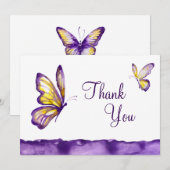 Watercolor-Schmetterling danken Ihnen kardiert Dankeskarte (Vorne/Hinten)